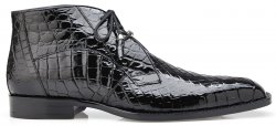 Belvedere "Stefano" Black Genuine All Over Alligator Lace-up Ankle Boots R17.