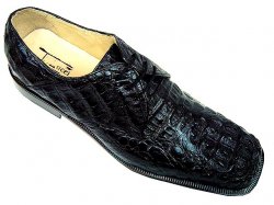 Tucci by Romano "King" Black All-Over HornBack Crocodile Shoes