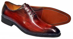 Carrucci Burgundy Genuine Calfskin Leather Oxford Lace-Up Shoes KS505-12.