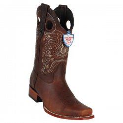 Wild West Walnut Genuine Rage Leather Square Toe Cowboy Boots 28189940