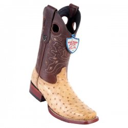 Wild West Oryx Genuine Full Quill Ostrich Square Toe Cowboy Boots 28180311