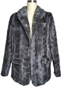 Winter Fur Blue Iris Genuine Genuine Full Skin Mink Section Blazer With Collar M69R06BI.
