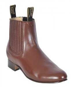 Los Altos Men's Brandy Genuine Charro Leather Work Short Boots w/ Rubber Sole 615164
