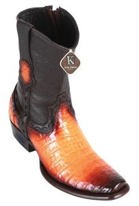 King Exotic Faded Buttercup Genuine Caiman Belly Dubai Square Toe Cowboy Boots 479B8201