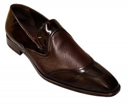 Mezlan "Fortuny" Brown Genuine Deerskin / Calfskin Italian Shoes 15761.