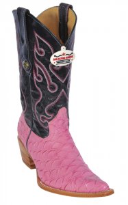 Los Altos Ladies Pink All-Over Alligator Tail Print 3X-Toe Cowboy Boots 3354825