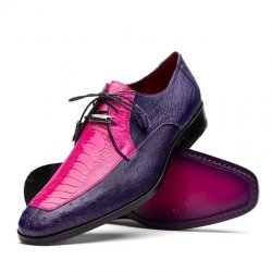 Marco Di Milano ''Andretti'' Pink Purple Ostrich Leg Dress Derby Sneakers