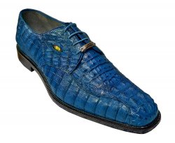 Belvedere "T-Rex" Royal Blue All-Over Genuine Hornback Crocodile Shoes With Eyes