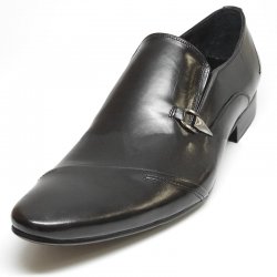 Encore By Fiesso Black Leather Loafer Shoes FI3160