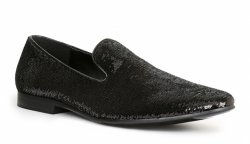 Giorgio Brutini "Covert" Black Sequins Loafer Shoes 179071