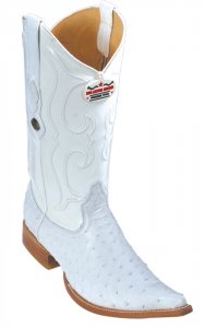 Los Altos White Genuine All-Over Ostrich 3X Toe Cowboy Boots 950328