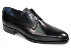 Duca Di Matiste "Forano" Black Genuine Italian Calf Leather Lace-Up Dress Shoes.