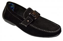 Stacy Adams "Primo" Black Faux Leather Loafer Shoes With Leather Lining 24959-001