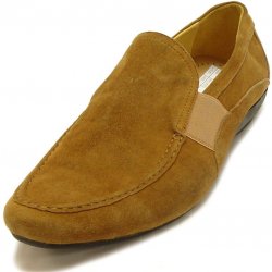Encore By Fiesso Brown Genuine Suede Leather Loafer Shoes FI3072