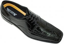 Stacy Adams Signature "Gibraltar" Black Genuine Crocodile Shoes 24466-001