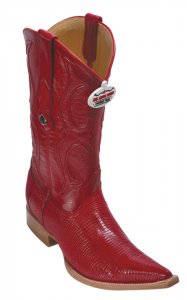 Los Altos Red Genuine All-Over Lizard 3X Toe Cowboy Boots 950612