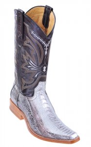 Los Altos Silver Brown Genuine All-Over Ostrich Leg Square Toe Cowboy Boots 710533
