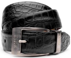 Mezlan Black Genuine Alligator Leather Belt.