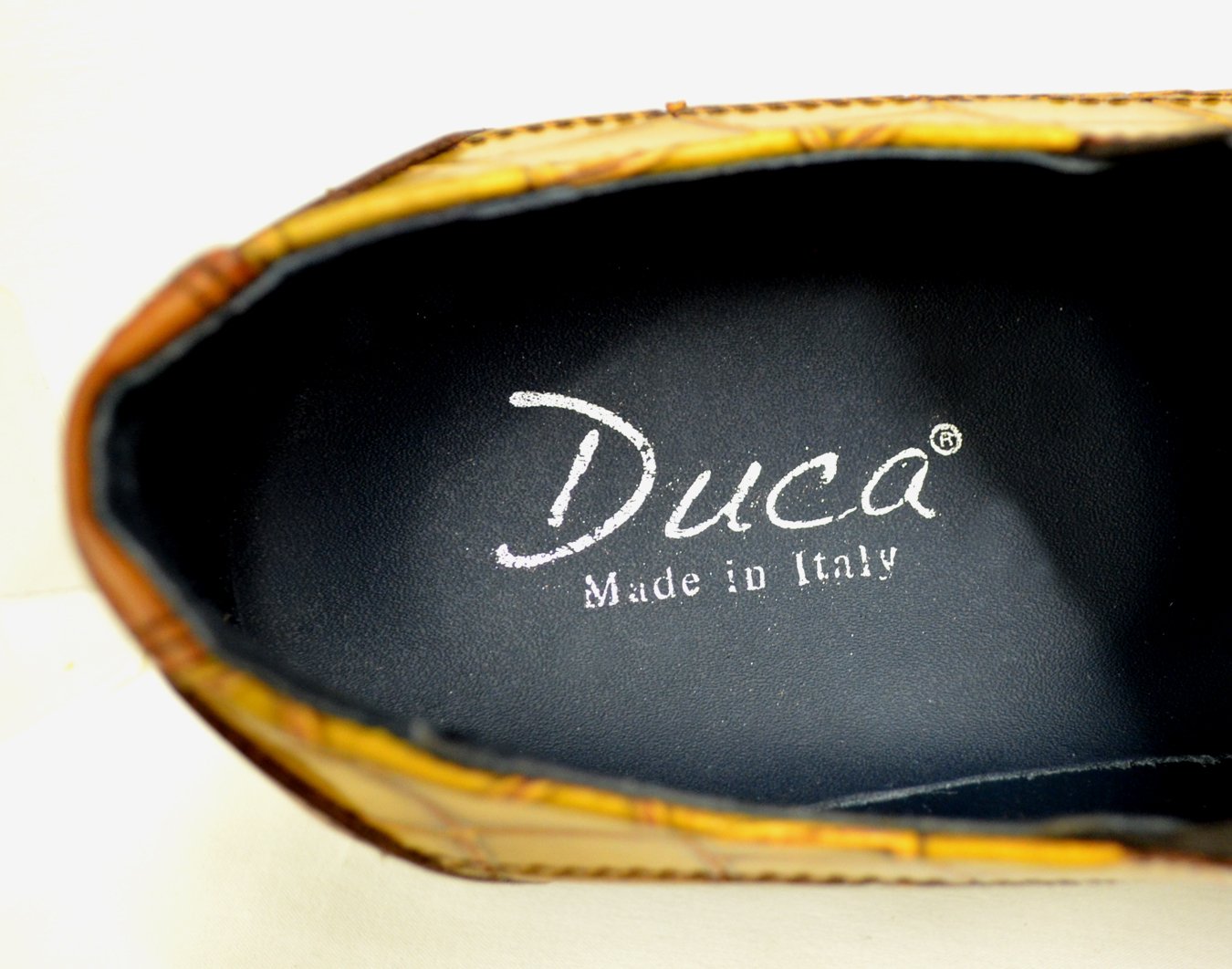 Inside of Duca Italian Calfskin Loafers For Men