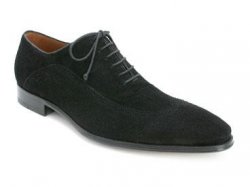 Mezlan "Fiano II" Black Genuine Old English Suede With Perforated Design Trim