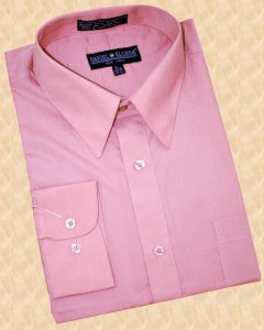 Daniel Ellissa Solid Rose Pink / Mauve Pink Cotton Blend Dress Shirt With Convertible Cuffs DS3001