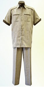 Steve Harvey Natural / Brown / Black Double Pocket 2 Pc Outfit # 3873
