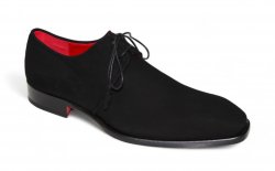 Emilio Franco "Gabriele" Black Genuine Italian Suede Leather Lace-Up Dress Shoes.