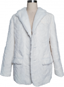 Winter Fur White Genuine Full Skin Mink Section Blazer With Collar M69R06WT.