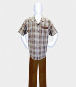 Steve Harvey Tan 2 Pc 100% Linen Outfit # 2806/6068