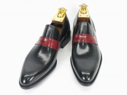 Carrucci Black Genuine Calf Skin Leather Loafer Shoes KS479-601.
