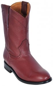 Los Altos Men's Burgundy Genuine Deer Roper Leather w/ Rubber Sole Work Boots 535106