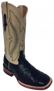 Ferrini Ladies 80193-04 Black / Antique Saddle Genuine Ostrich Cowboy Boots.