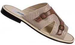 Mauri 1578 Beige Genuine Snake Skin / Wooven Leather Sandals