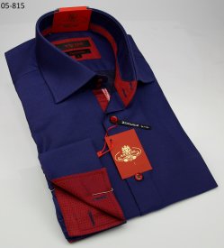 Axxess Navy Blue Cotton Modern Fit Dress Shirt 05-815