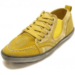 Fiesso Yellow Genuine Leather Casual Sneakers FI2111