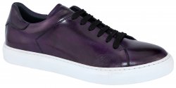Duca Di Matiste "Monza" Purple Genuine Italian Calfskin Leather Sneakers.
