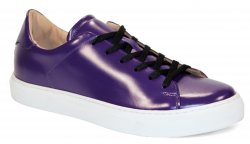 Duca Di Matiste "Monza" Purple Genuine Italian Calf Leather Sneakers.