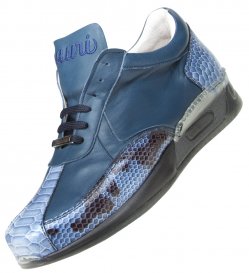 Mauri "Aquarium" M788 Wonder Blue Genuine Malabo Nappa Leather Sneakers.