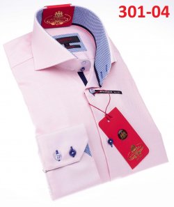 Axxess Light Pink Modern Fit Cotton Dress Shirt With Button Cuff 301-04.