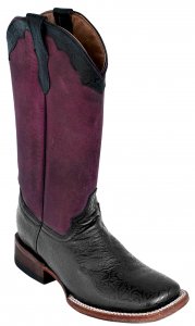Ferrini Ladies 81893-04 Black / Purple Genuine Cowhide Leather S-Toe Cowboy Boots.