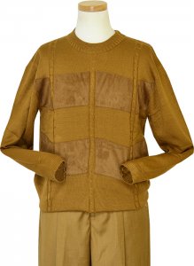 Pronti Caramel Micro Suede Pull Over Sweater S5453