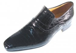 Mauri Black Genuine All- Over Baby Alligator Loafer Shoes.