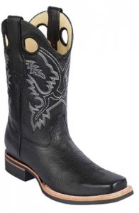 Los Altos Black Grasso W/Grisly Sole Rodeo Boots 8122705