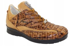 Fennix Italy 3044 Avana Genuine Hornback Crocodile / Calf Leather Sneakers.