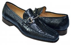 Caporicci 9872 Navy Blue All-Over Genuine Baby Alligator Bit Loafers Shoes