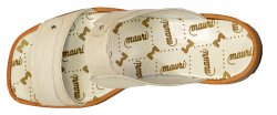 Mauri "1537" Solid White Genuine Exotic Skin Nappa Leather Insole Sandals