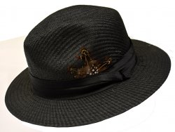 Xtreme Stylz Black Fedora Straw Dress Hat SD21