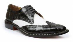 Giorgio Brutini "Caster" Black / White Alligator Print Shoes 210851