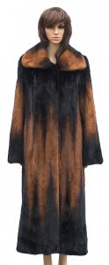 Winter Fur Ladies Whiskey Full Skin Mink 7/8 Coat W59F06WKT