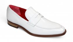 Emilio Franco "Oliviero" White Genuine Italian Calf Leather Loafers.